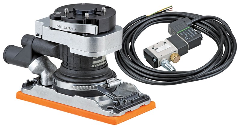 3-2/3"(93mm) W x 7"(180mm) L 로봇 다이나버그 오비탈 샌더, 중앙 진공