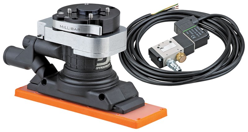 2-3/4" W x 8" L(70mm x 203mm) 로봇 다이나라인 샌더, 중앙 진공